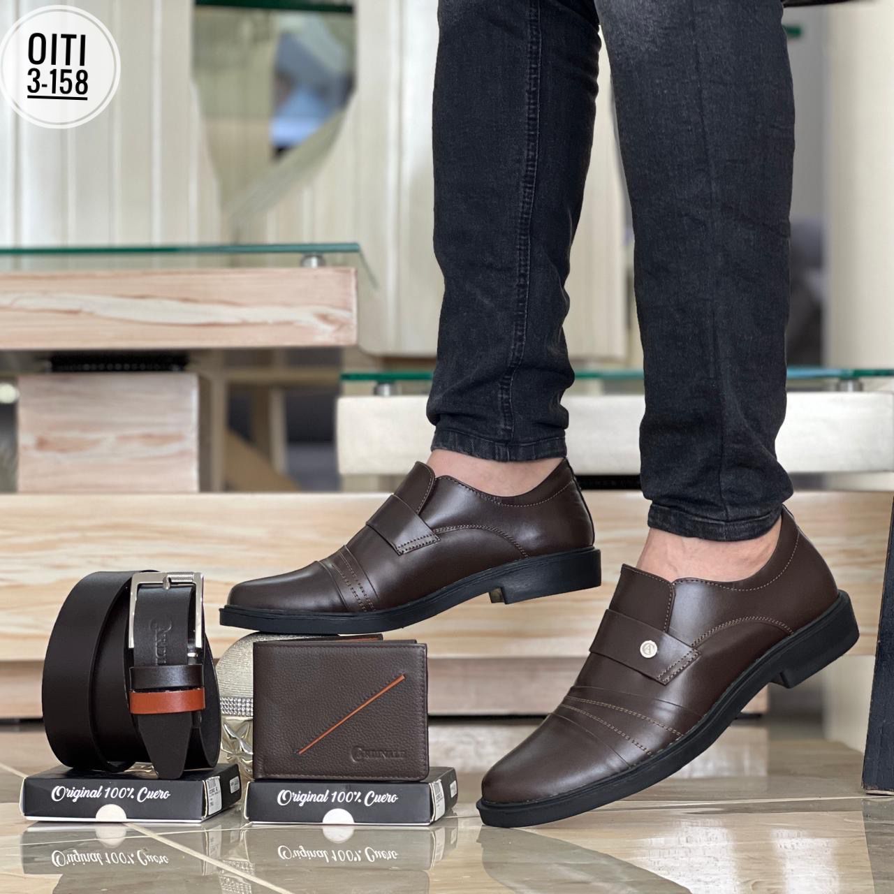 TRIO ZAPATO CASUAL EN CUERO