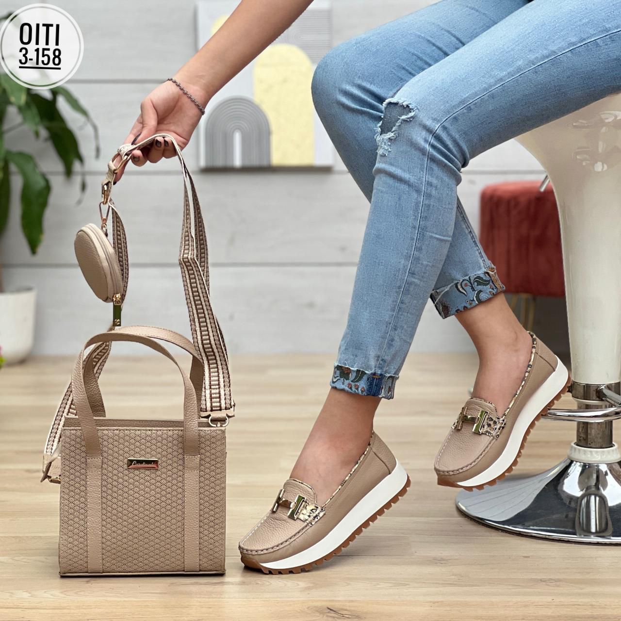 COMBO BOLICHERO MOCASINES EN CUERO