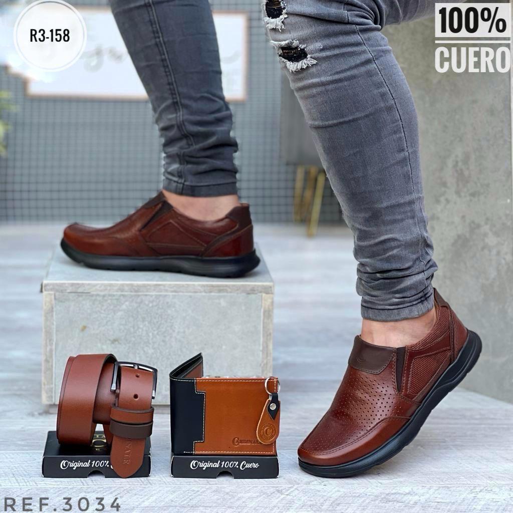 TRIO ZAPATO CASUAL CUERO ENSERADO