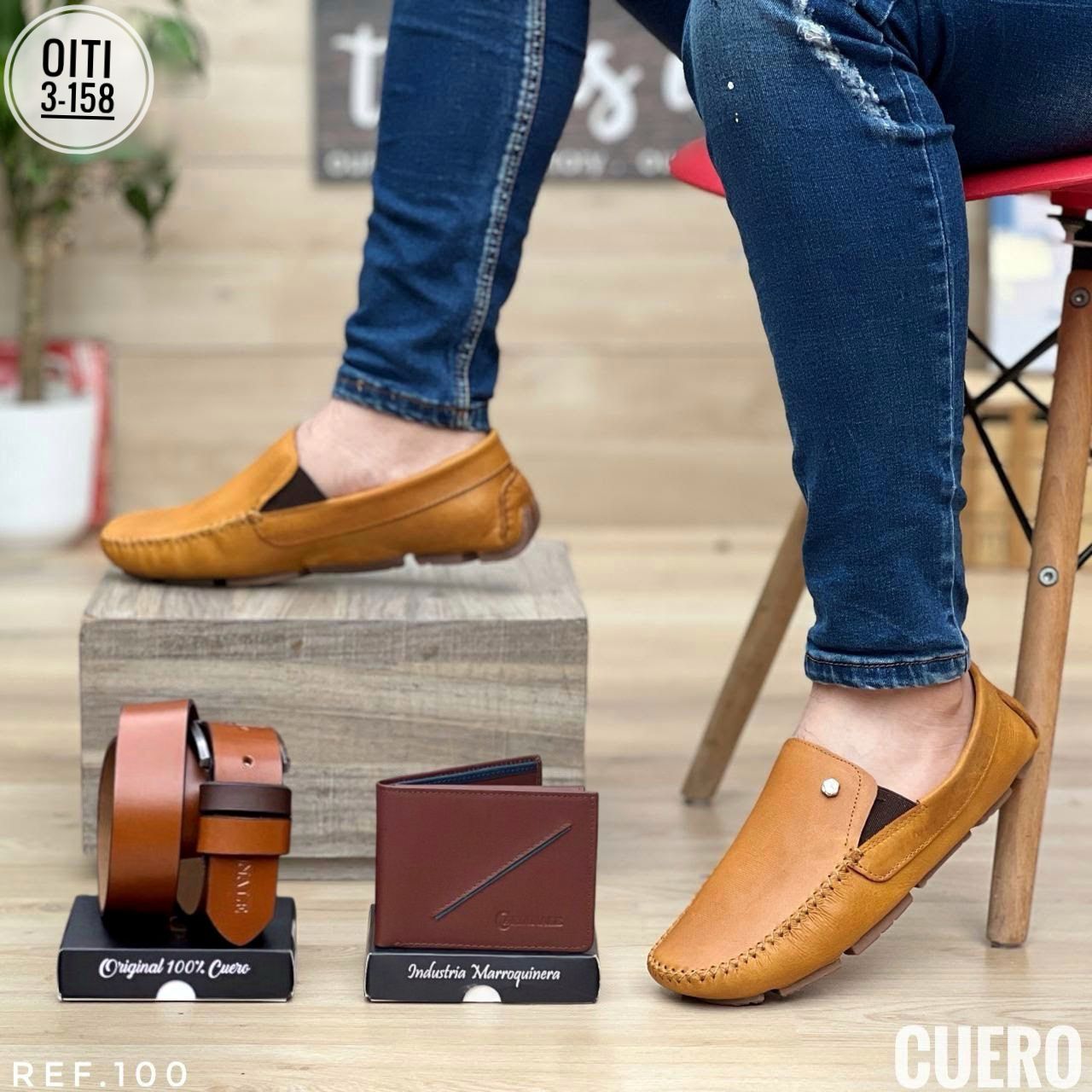 TRIO MOCASÍN EN CUERO
