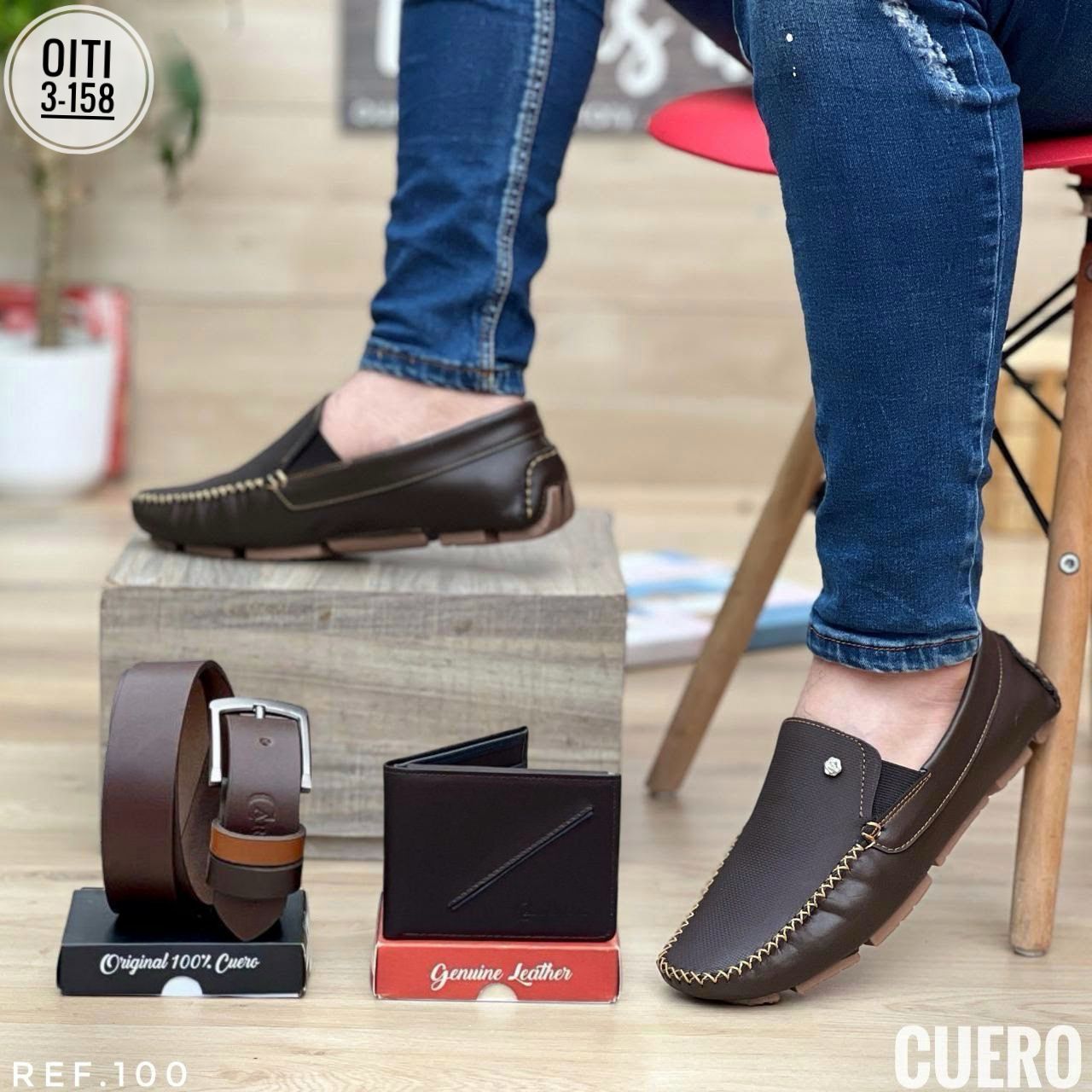 TRIO MOCASÍN EN CUERO