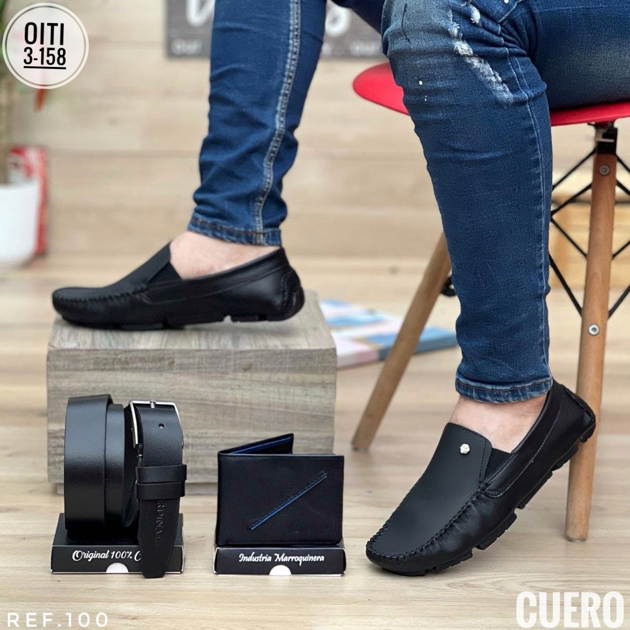 TRIO MOCASÍN EN CUERO