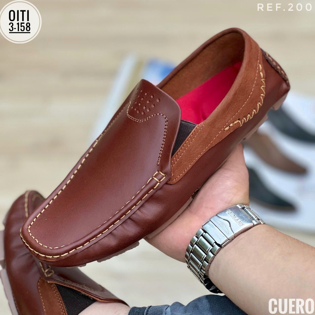 TRIO MOCASIN TEJIDO EN CUERO
