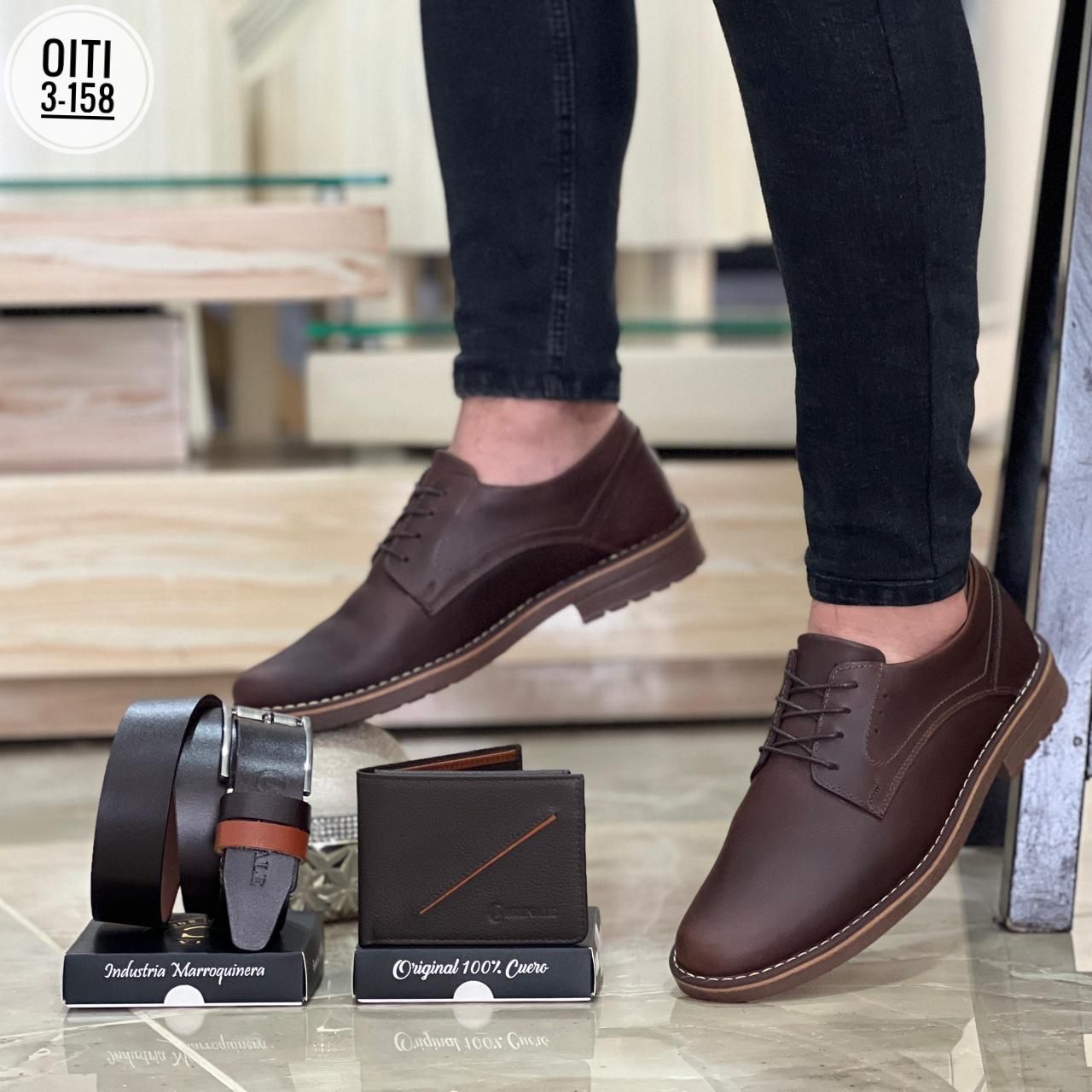 TRIO ZAPATO CASUAL CUERO GRASO