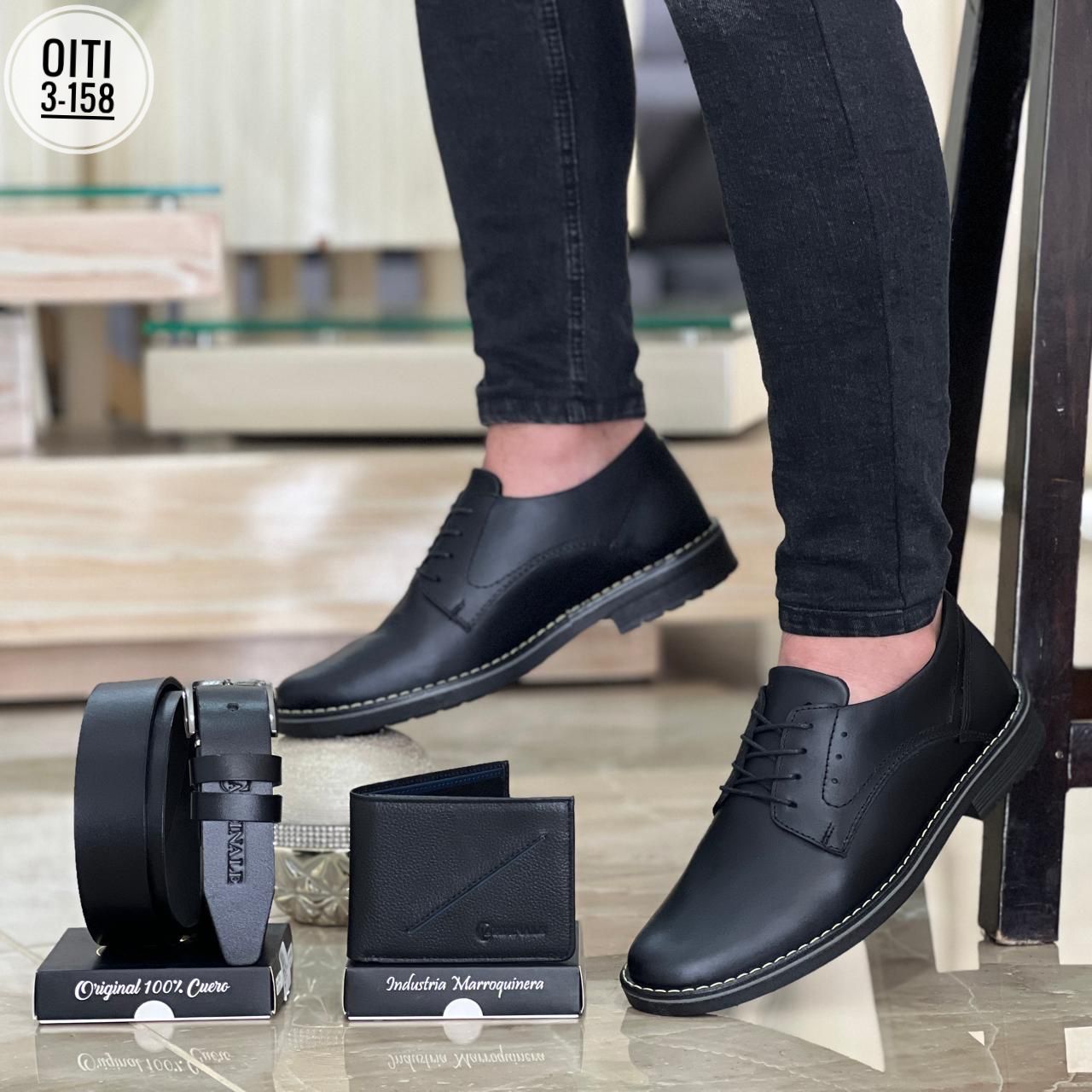TRIO ZAPATO CASUAL CUERO GRASO