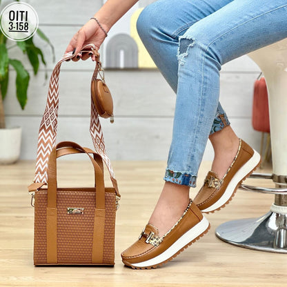 COMBO BOLICHERO MOCASINES EN CUERO