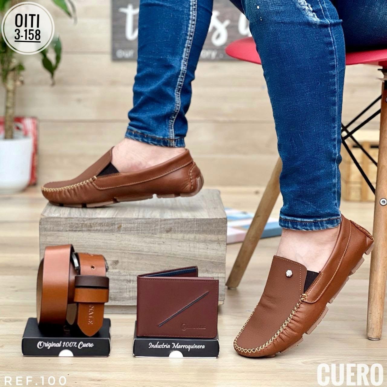 TRIO MOCASÍN  EN CUERO