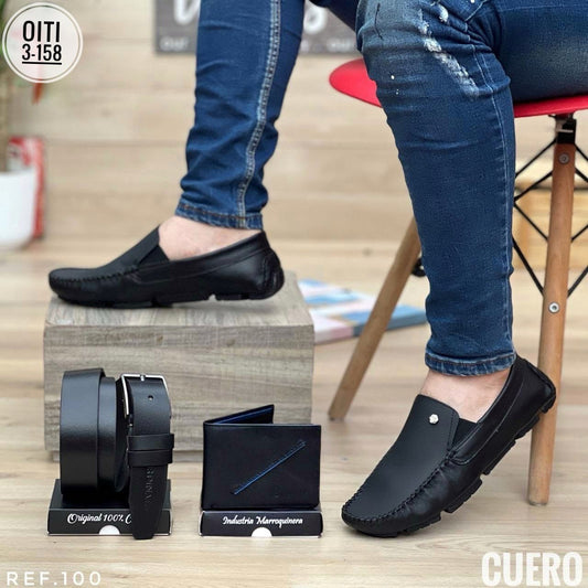 TRIO MOCASÍN  EN CUERO