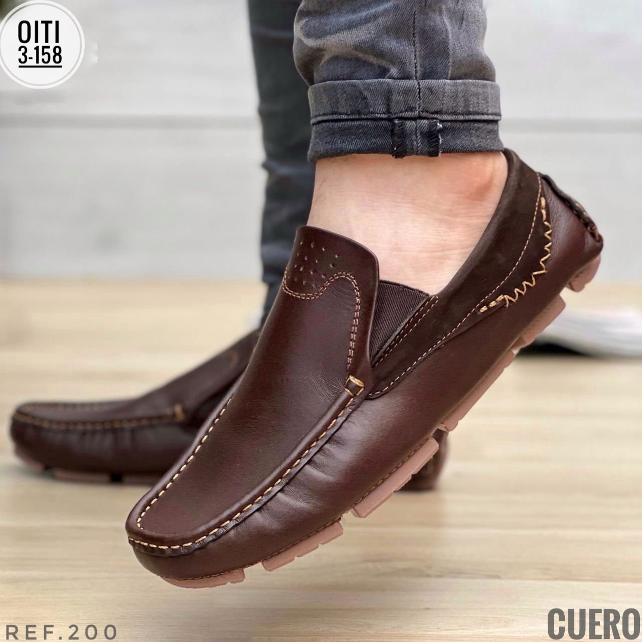 TRIO MOCASIN  TEJIDO EN CUERO