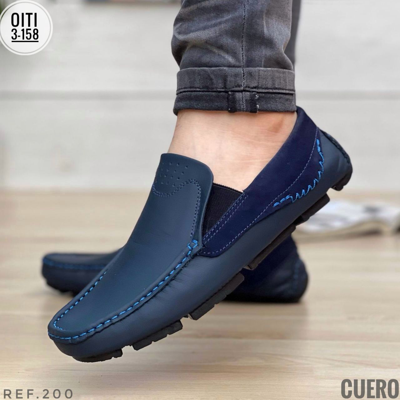 TRIO MOCASIN  TEJIDO EN CUERO