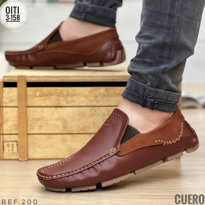 TRIO MOCASIN  TEJIDO EN CUERO